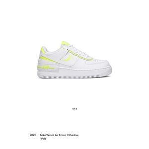 Rare 2020 Nike Air Force 1 Shadow Neon Volt Sneakers